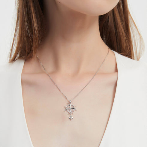 Huguenot Cross Necklace Sterling Silver - Zafari Studio Jewelry